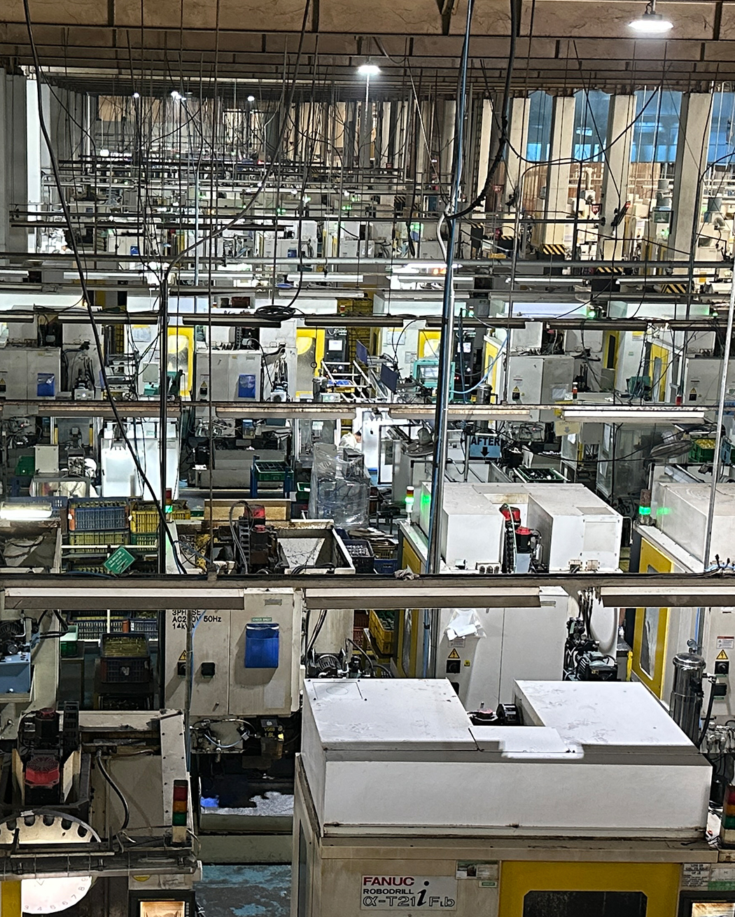 Global casting and machining facility floor with FANUC Robodrill cells